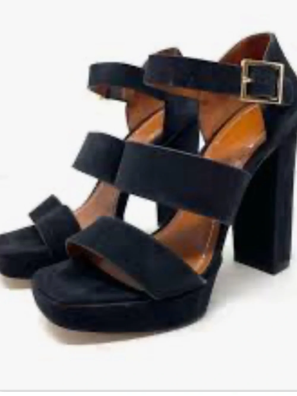 Elizabeth and James black suede platform heels - Picture 2 of 3